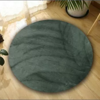 Covor, Oval Plush, Poliester, Gri inchis imagine