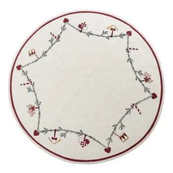 Covor pentru brad, Bloomingville, Yule, 110 cm, bumbac, natural imagine
