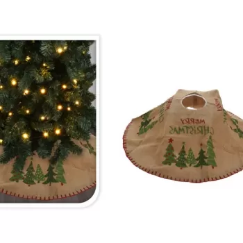 Covor pentru brad Green Christmas Tree, 120 cm, iuta, rosu/verde imagine