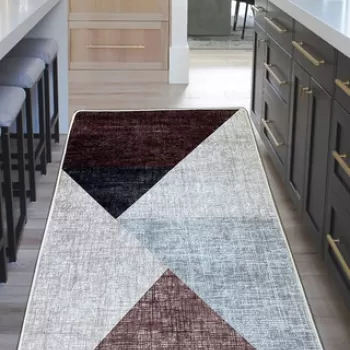 Covor, Phell, 120x180 cm, Poliester, Bej / Rosu Claret / Gri / Negru imagine