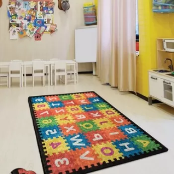 Covor, Puzzle , 100x160 cm, Catifea, Multicolor imagine