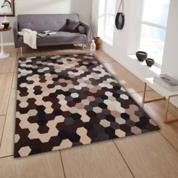 Covor Puzzle Bedora, 200x300 cm, 100% lana, multicolor, finisat manual imagine