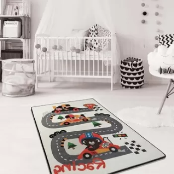 Covor, Race , 140x190 cm, Catifea, Multicolor imagine