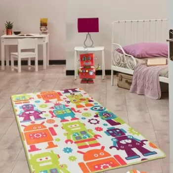 Covor, Robot , 140x190 cm, Catifea, Multicolor imagine