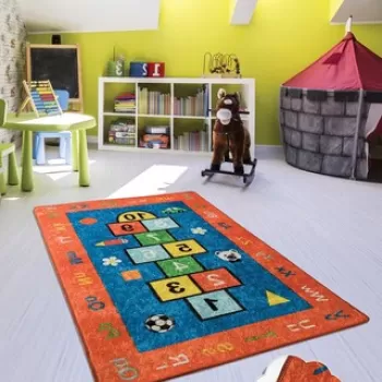 Covor, Seksek, 200x290 cm, Catifea, Multicolor imagine