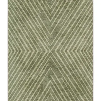 Covor, Sftkece023, 100x300 cm, Poliester, Verde imagine