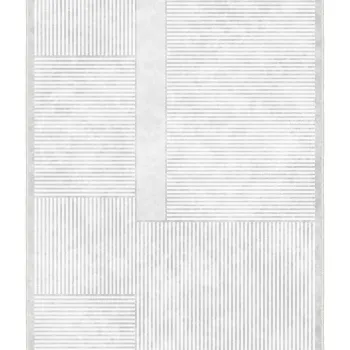 Covor, Sftkece032, 100x300 cm, Poliester, Alb imagine