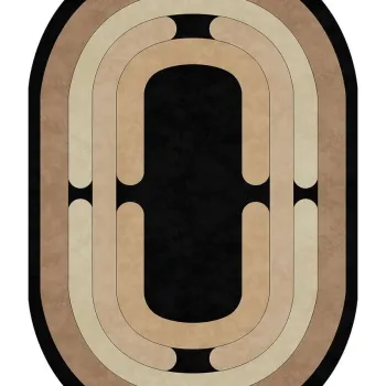 Covor, Sftkece045-Oval, 140x220 cm, Poliester, Negru imagine
