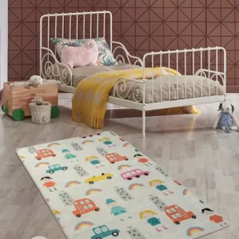 Covor, Town , 140x190 cm, Catifea, Multicolor imagine