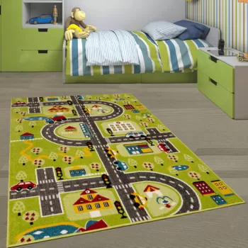 Covor, Trafik, 160x230 cm, Polipropilena, Verde / Gri / Galben / Rosu / Albastru imagine