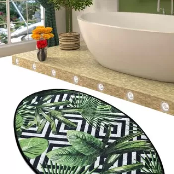 Covor, Tropik Oval DJT , 60x90 cm, Catifea, Multicolor imagine