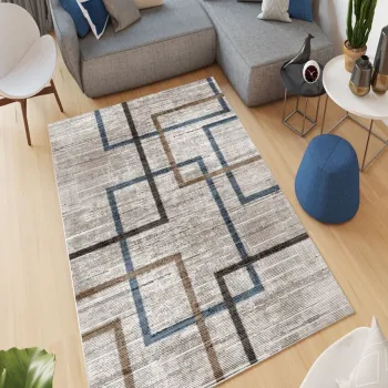 Covor, W703, 120x180 cm, Poliester, Gri imagine