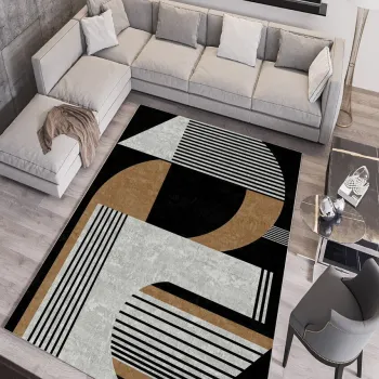 Covor, W725, 160x230 cm, Poliester, Negru imagine