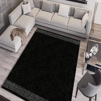 Covor, W735, 180x280 cm, Poliester, Negru imagine