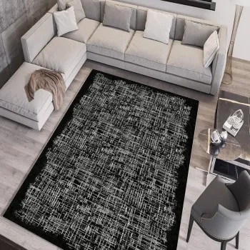 Covor, W757, 160x230 cm, Poliester, Negru imagine