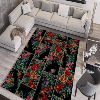 Covor, W828, 180x280 cm, Poliester, Negru imagine