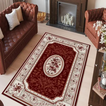 Covor, W908, 180x280 cm, Poliester, Rosu claret imagine