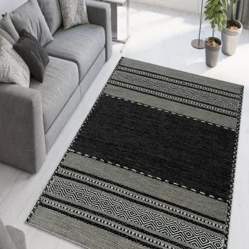 Covor, W944, 120x180 cm, Poliester, Gri inchis imagine