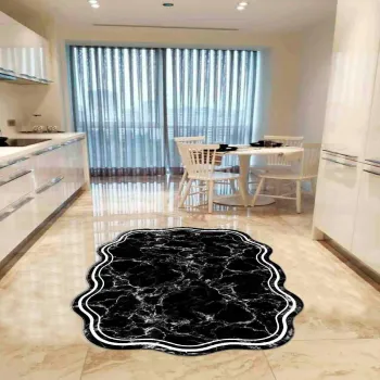 Covor, Wookece290, 160x230 cm, Poliester, Alb/Negru imagine
