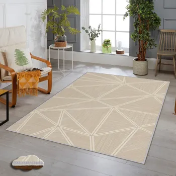 Covor, Wookece474, 80x150 cm, Poliester, Crem imagine