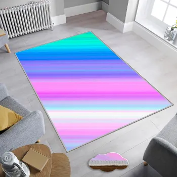 Covor, Wookece490, 80x200 cm, Poliester, Roz / Turcoaz / Fucsia / Albastru imagine