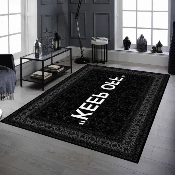 Covor, Woopamuk001, 80x200 cm, BUMBAC/POLIESTER, Negru imagine