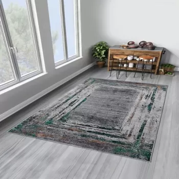 Covor, Woopamuk020, 100x300 cm, Bumbac, Gri imagine