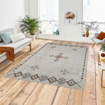 Covor, Woopamuk026, 80x150 cm, Bumbac, Alb imagine