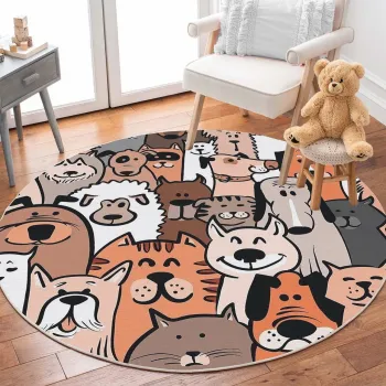 Covor, Woopamuk144, 120x120 cm, BUMBAC/POLIESTER, Multicolor imagine