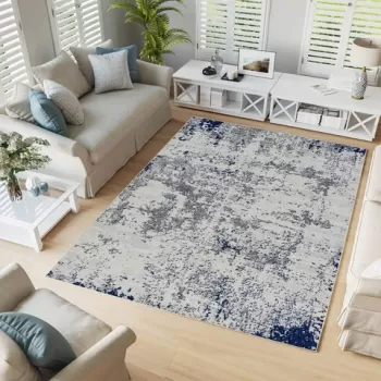 Covor, Woopamuk167, 100x300 cm, Bumbac, Albastru imagine