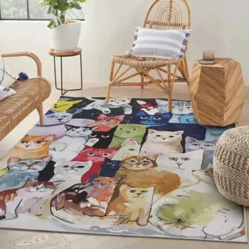 Covor, Woopamuk238, 80x300 cm, Bumbac, Multicolor imagine