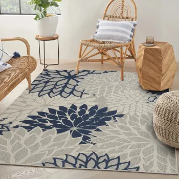 Covor, Woopamuk262, 100x150 cm, BUMBAC/POLIESTER, Albastru navy imagine