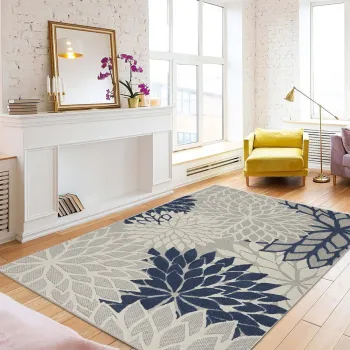 Covor, Woopamuk264, 160x230 cm, BUMBAC/POLIESTER, Albastru navy imagine