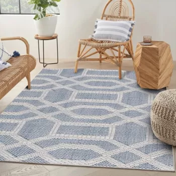 Covor, Woopamuk389, 120x180 cm, Bumbac, Albastru imagine