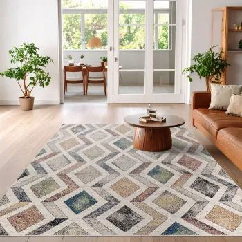 Covor, Woopamuk393, 100x150 cm, BUMBAC/POLIESTER, Multicolor imagine