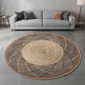 Covor, Woopamuk481, 120x120 cm, BUMBAC/POLIESTER, Crem imagine