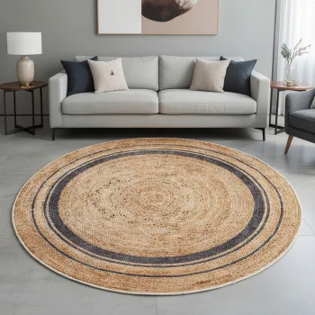 Covor, Woopamuk510, 150x150 cm, BUMBAC/POLIESTER, Crem imagine