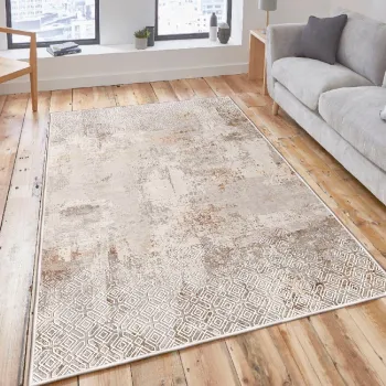 Covor, Woosonil059, 160x230 cm, Bumbac, Crem imagine