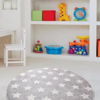 Covor, Y?ld?z, 50% TESTURA DE catifea/50% poliester, Gri/Alb imagine