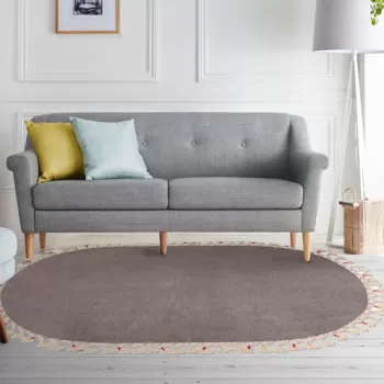 Covoras de baie, Alanur Home, 1262, 100x120 cm, Fibre acrilice, Gri imagine