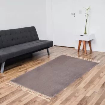 Covoras de baie, Alanur Home, 1606, 100x200 cm, Fibre acrilice, Gri imagine