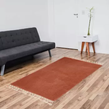 Covoras de baie, Alanur Home, 1607, 100x150 cm, Fibre acrilice, Maro imagine