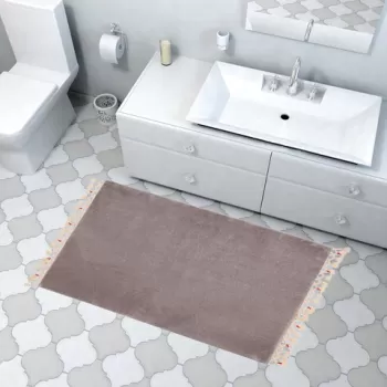 Covoras de baie, Alanur Home, 1620, 50x75 cm, Fibre acrilice, Gri imagine