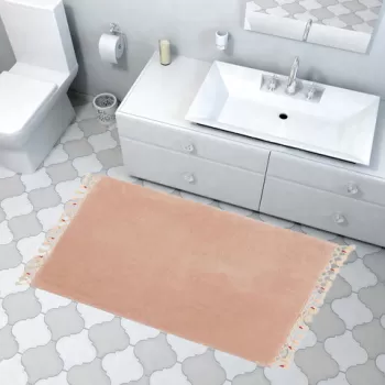 Covoras de baie, Alanur Home, 1623, 50x75 cm, Fibre acrilice, Cappuccino imagine