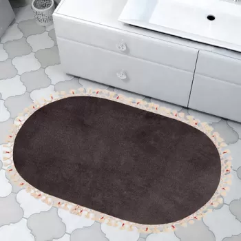 Covoras de baie, Alanur Home, 1625, 75x150 cm, Fibre acrilice, Antracit imagine