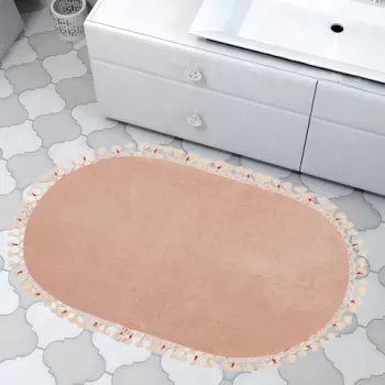 Covoras de baie, Alanur Home, 1630, 75x150 cm, Fibre acrilice, Cappuccino imagine