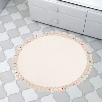 Covoras de baie, Alanur Home, 1633, Fibre acrilice, Alb imagine