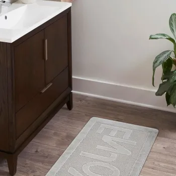 Covoras de baie, Cecilia, Enjoy, 60x100 cm, Polipropilena, Gri imagine