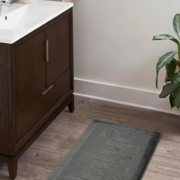 Covoras de baie, Cecilia, Shine, 60x100 cm, Polipropilena, Antracit imagine