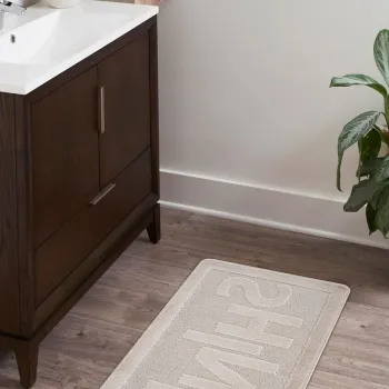 Covoras de baie, Cecilia, Shine, 60x100 cm, Polipropilena, Bej imagine